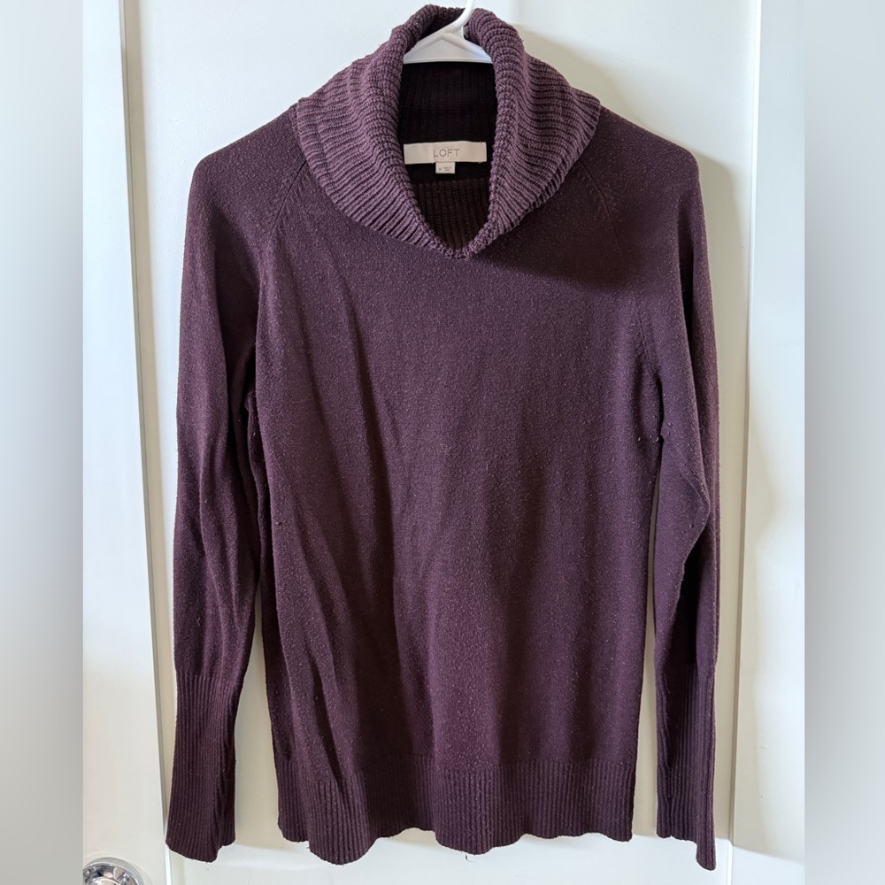 Deep Purple Turtleneck Sweater, Size M by LOFT